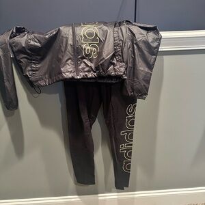 Adidas Charcoal Jacket with Leggings